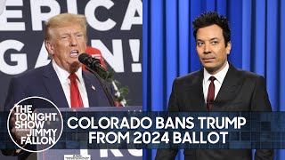 Colorado Bans Trump from 2024 Ballot Ramaswamy Pledges to Withdraw  The Tonight Show [upl. by Airdnaed]