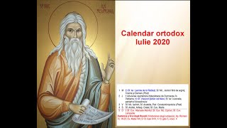 Calendar ortodox Calendar ortodox pentru luna Iulie 2020 [upl. by Erle846]