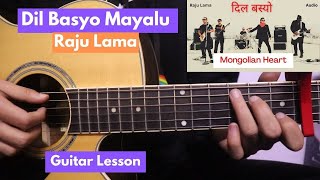 Dil Basyo Mayalu  Raju Lama  Guitar Lesson  Tiktok Viral Song [upl. by Remmer469]