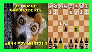 GANA en SOLO 4 MOVIMIENTOS 🔥 TRAMPA de ajedrez CON NEGRAS en Gambito de Rey [upl. by Ziagos]