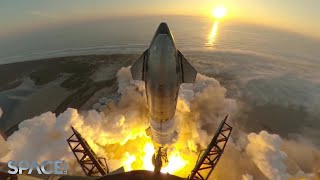 See SpaceX Starship liftoff and separate in amazing new views [upl. by Asoral71]