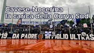 CaveseNocerina 21 la carica della Curva Sud Catello Mari prima del derby i tifosi aquilotti [upl. by Ttenaej610]