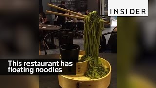 This restaurant defies gravity with its flying noodles [upl. by Buyers605]