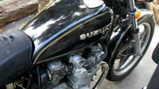 1981 Suzuki GS550 First start after 5 years [upl. by Ozkum]