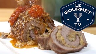 Braised Flank Steak Braciola Braciole Stuffed with Basil and Mozzarella Recipe [upl. by Dranik132]