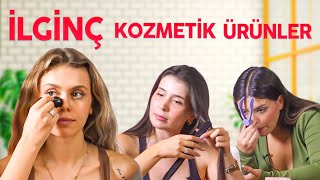 İLGİNÇ KOZMETİK ÜRÜNLERİ DENEDİK BUNLAR GERÇEK Mİ MerveKutluEdaBicim [upl. by Mcintyre]