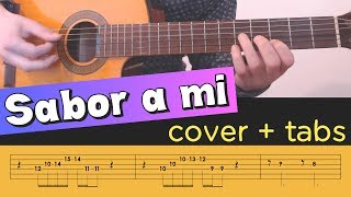 SABOR A MI on Guitar  Cover Tutorial Lesson Tabs Chords [upl. by Reivaxe]