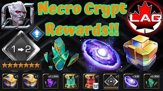 Necropolis Crypt Rewards New 7 R26 R5Ascension Total Item UsageCost For 100 Crystals MCOC [upl. by Elitnahc]