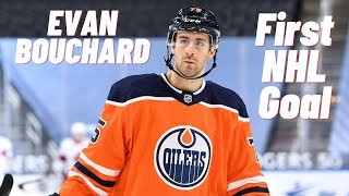 Evan Bouchard 75 Edmonton Oilers first NHL goal Oct 25 2018 [upl. by Nerval]