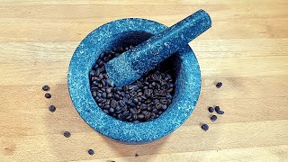 ASMR MORTAR amp PESTLE  Grinding coffee beans for a strong coffee in the morning 😀 [upl. by Leimaj]