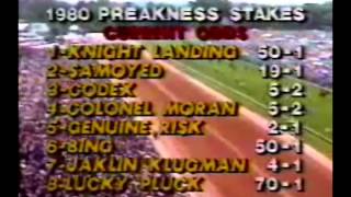 1980 Preakness Stakes  Codex vs Genuine Risk  ABC Broadcast [upl. by Gavrilla]