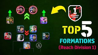 Top 5 Best Formation To Reach Division 1 eFootball 2024 Mobile  4132 Still Available🤔 [upl. by Nasar]