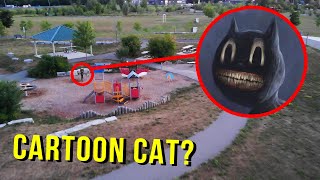 DRONE CATCHES CARTOON CAT AT HAUNTED PARK WE FOUND HIM [upl. by Nail]