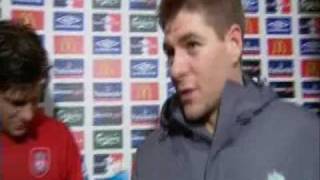 Steven Gerrard Fall Over Live Interview [upl. by Oirrad]