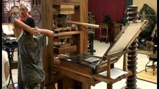 Demonstrating the Gutenberg printing Press [upl. by Ecienaj]