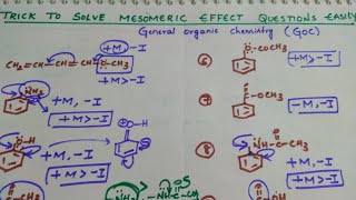 Trick to solve Mesomeric Effect Questions EasilyGeneral organic chemistryGOC [upl. by Magas]