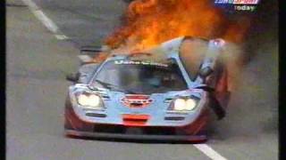 Mclaren F1 GTR burns at Le Mans 1997mpg [upl. by Ammadas804]