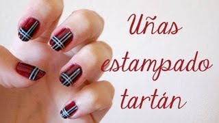 Uñas estampado tartán [upl. by Magill535]