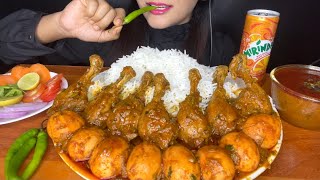 CHICKEN LEG PIECE🍗ASMR EATING SPICY CHICKEN CURRYEGG CURRYWHITE RICE l FOOD VIDEOS l ASMR MUKBANG [upl. by Elitnahc]