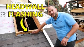 How to Install Headwall Flashing  Shingle Roof Install Guide [upl. by Lyontine]