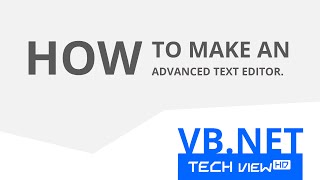 How to make an Advanced Text Editor in VBNET [upl. by Nocaj]