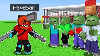 I Survived 24 Hours as CHAINSAW MAN in Minecraft [upl. by Zehe]