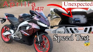 ‼️Aprilia Rs457 Speed Test 😨  😱 New Competitor for Kawasaki Ninja 300 Ktm Duke 390 [upl. by Nuhsed]