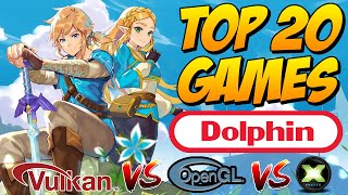 TOP 20 DOLPHIN GAMES  PERFORMANCE TEST  Vulkan vs OpenGL vs Directx 12  DOLPHIN BEST API 2022 [upl. by Yoreel274]