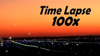 Frankfurt airport 🇩🇪 100x time lapse landings at sundown HD [upl. by Trudey579]