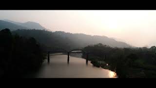 Drone view of river bridge free stock video footage  Free stock footage  copyright free videos [upl. by Notsae]