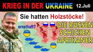 12JULI VIDEOAUFNAHME  AFRIKANISCHER SOLDAT KÄMPFT MIT HOLZSTOCK gegen Ukrainer  UkraineKrieg [upl. by Sidoma]