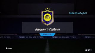 Newcomers Challenge SBC  CHEAPEST METHOD WALKOUT PACKED  FIFA 23 [upl. by Kcirredal662]