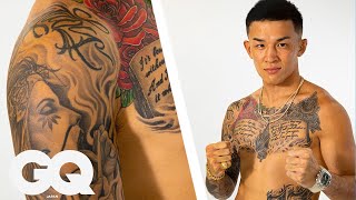 格闘家・萩原京平が体に刻んだタトゥーを紹介  Tattoo Tour  GQ JAPAN [upl. by Oirromed]