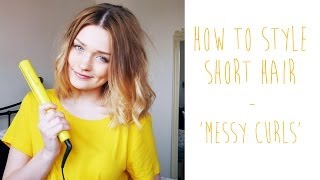 HOWTO MESSY CURLS FOR SHORT HAIR  tinytwisst [upl. by Pool227]