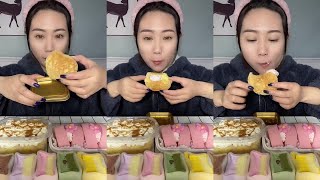 ASMR CHINESE CHOCOLATE CREAM CAKE DESSERTS LYCHEE JELLY TETRIS KOHAKUTOU CANDY BOBA LYCHEE MUKBANG [upl. by Ahdar353]