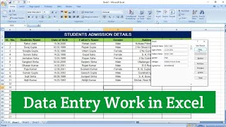 Data Entry using Form in Microsoft Excel  Data Entry in Excel [upl. by Barnes]