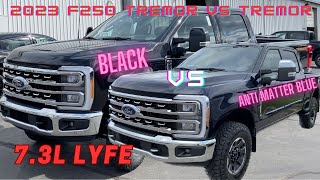 2023 Ford F250 73 TREMOR VS Tremor BLACK vs ANTIMATTER BLUE BAJA PAYLOAD SHOCKA fordtrucks [upl. by Ssej]