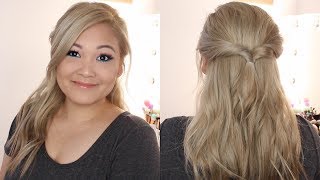 The Easiest Half Up Half Down Hairstyle Ever [upl. by Awra]