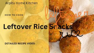 Leftover Rice Snacks Recipe  बचे हुए चावल से बनाये स्नैक्स  Airfryer and deep fried both 😋 [upl. by Harriet]