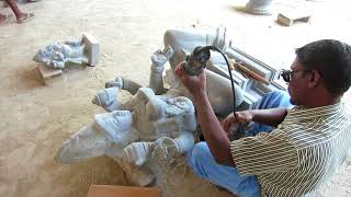 Sculpture Workshop at Mamallapuram Tamilnadu India [upl. by Imhsar671]