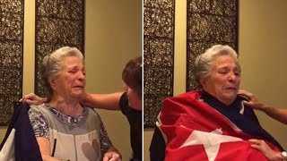 85YearOld Cuban Grandma Sheds Tears of Joy After Fidel Castro’s Death [upl. by Lledrev]