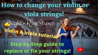 How to change your violaviolin strings  fix a string  step by step guide  restringing correctly [upl. by Ysnat]