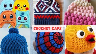 Handmade Crochet capsCozy Stitches Crochet Caps DIYTrendy crochet cap designs 2024 [upl. by Neelhsa379]