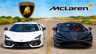 McLaren 750S vs Lambo Revuelto ARRANCONES [upl. by Esyla600]