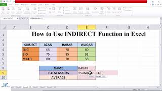 How to Use INDIRECT Function in Excel [upl. by Evin870]