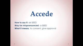 Pronunciation  Word Pronunciation  Accede How To Pronounce  Accede  Meaning [upl. by Oniger990]