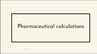 Pharmaceutical calculations Lecture 3  Alligation [upl. by Yme]