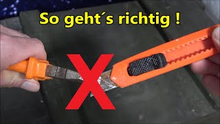 Cuttermesser Klingen wechseln  so gehts richtig Messer wechseln Cuttermesser [upl. by Arvin331]