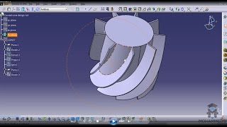 How to design a curved vane Part 1 for pump in Catia V5 Simple way [upl. by Woodall753]