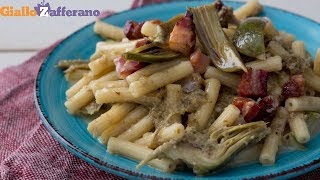 PASTA CARCIOFI E PANCETTA CREMOSA E VELOCE [upl. by Uno]